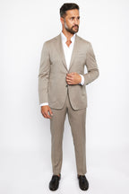 CANALI | Herringbone Unlined Suit | Taupe