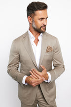 CANALI | Herringbone Unlined Suit | Taupe
