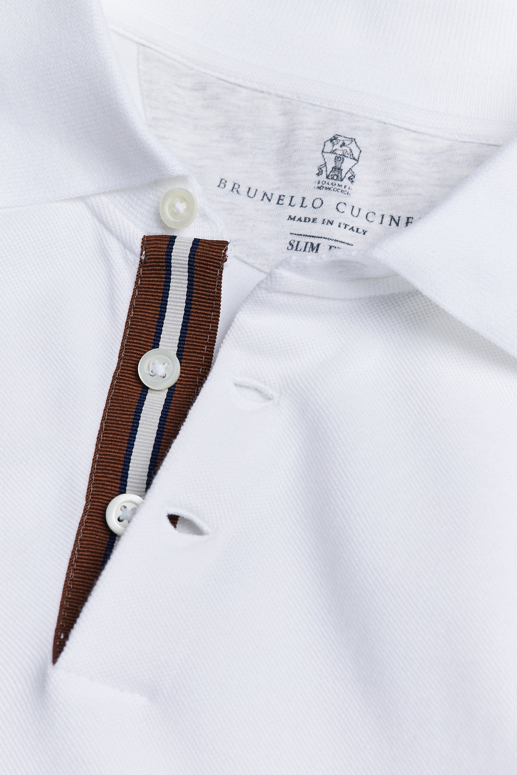 BRUNELLO CUCINELLI | Polo With Tape Detail In The Placket | White