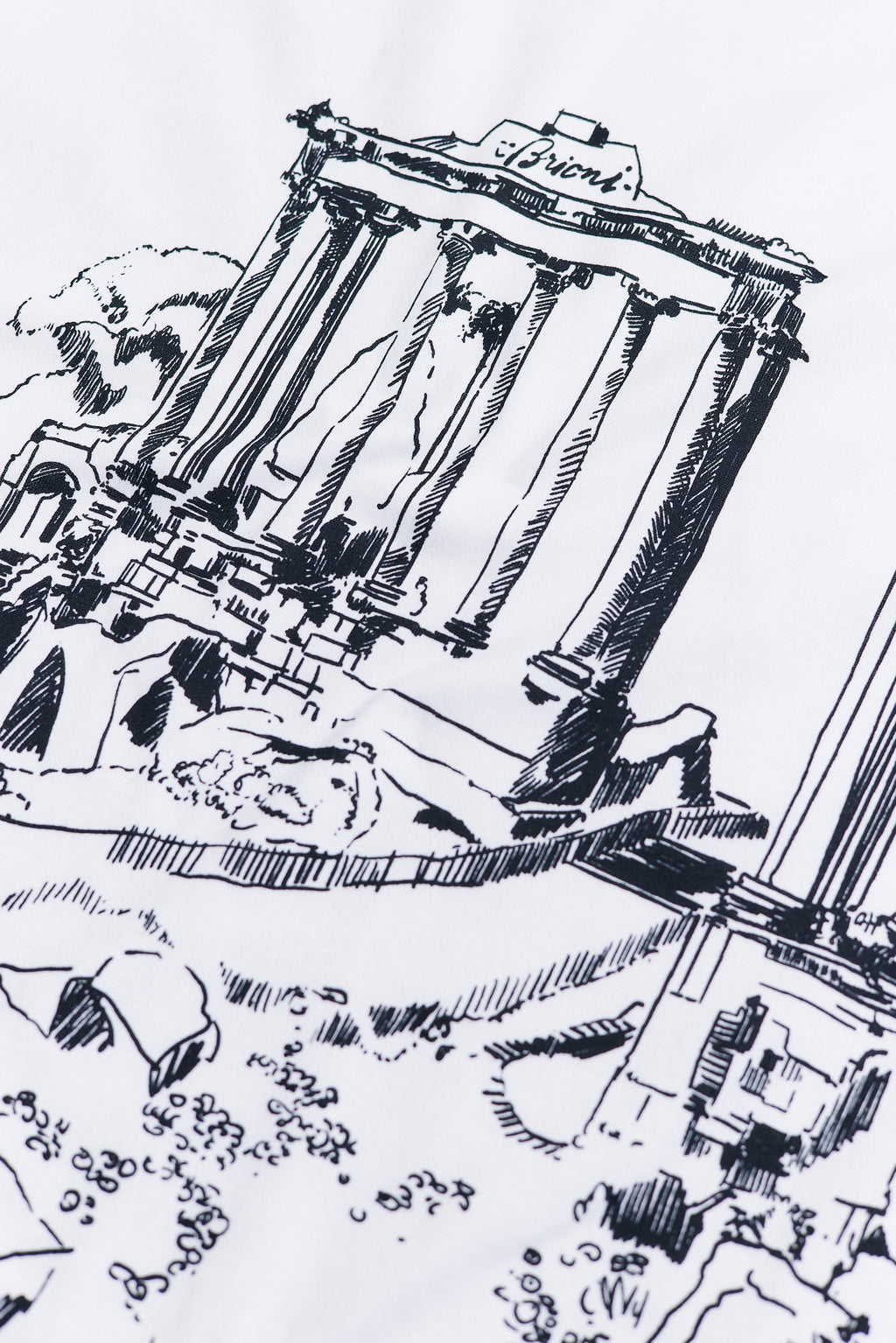 BRIONI | Rome Architecture Printed T-Shirt | White