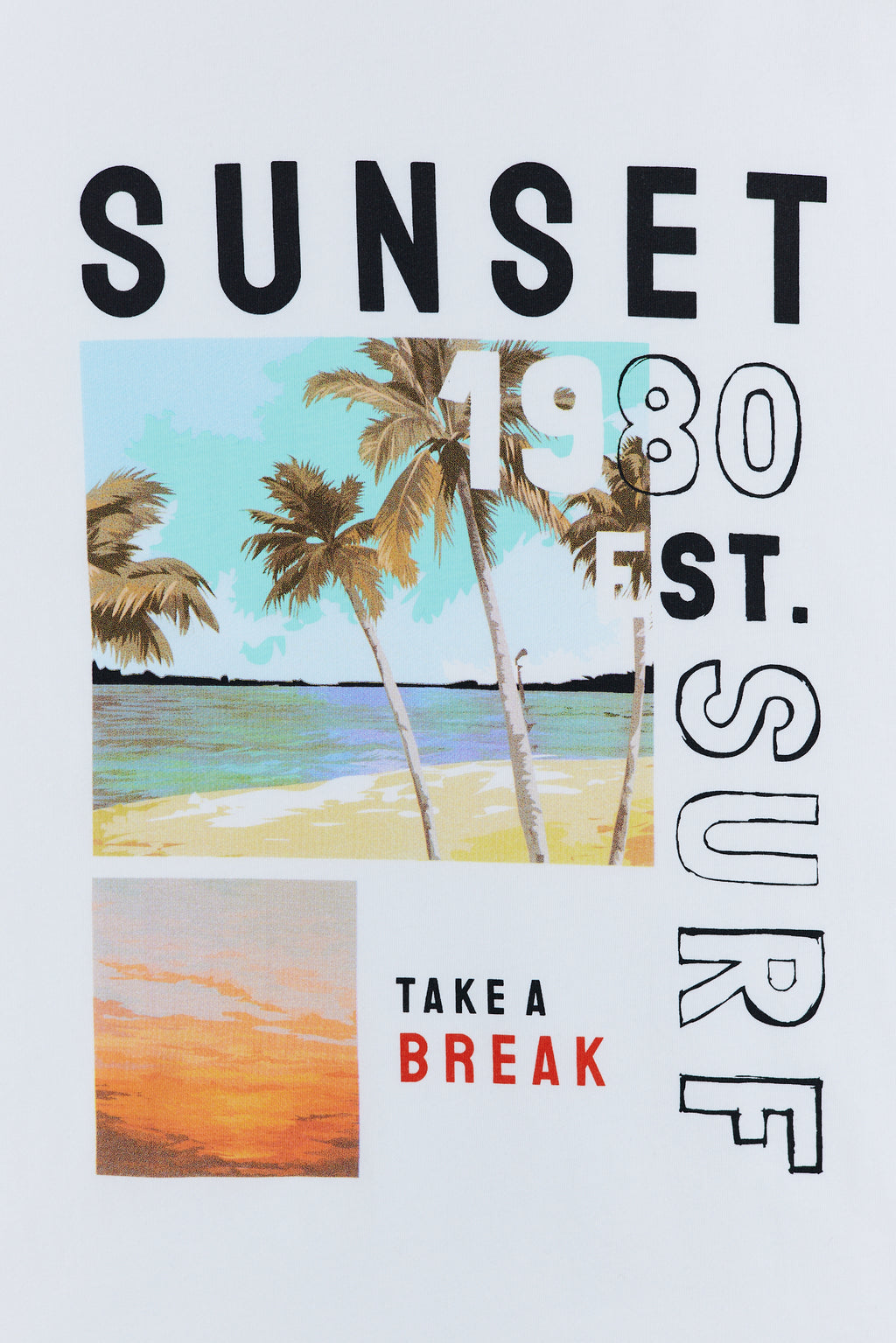 ALTEA | Sunset 1980 Printed T-Shirt | White