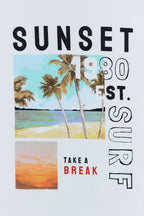 ALTEA | Sunset 1980 Printed T-Shirt | White
