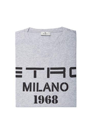 ETRO Grey T-Shirt Milano 1968