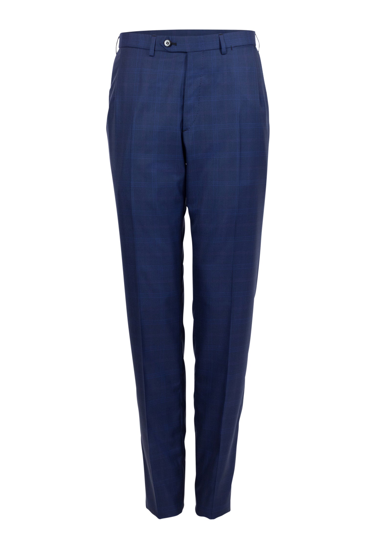 BRIONI | Wool And Silk Check Suit | Dark Blue
