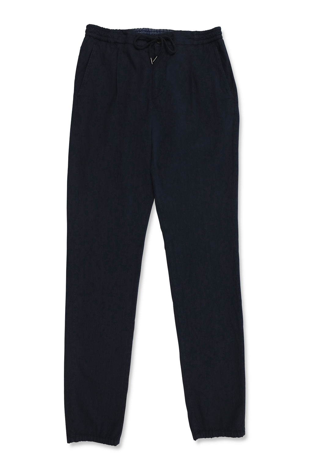 CANALI | Drawstring Seersucker Trousers | Navy