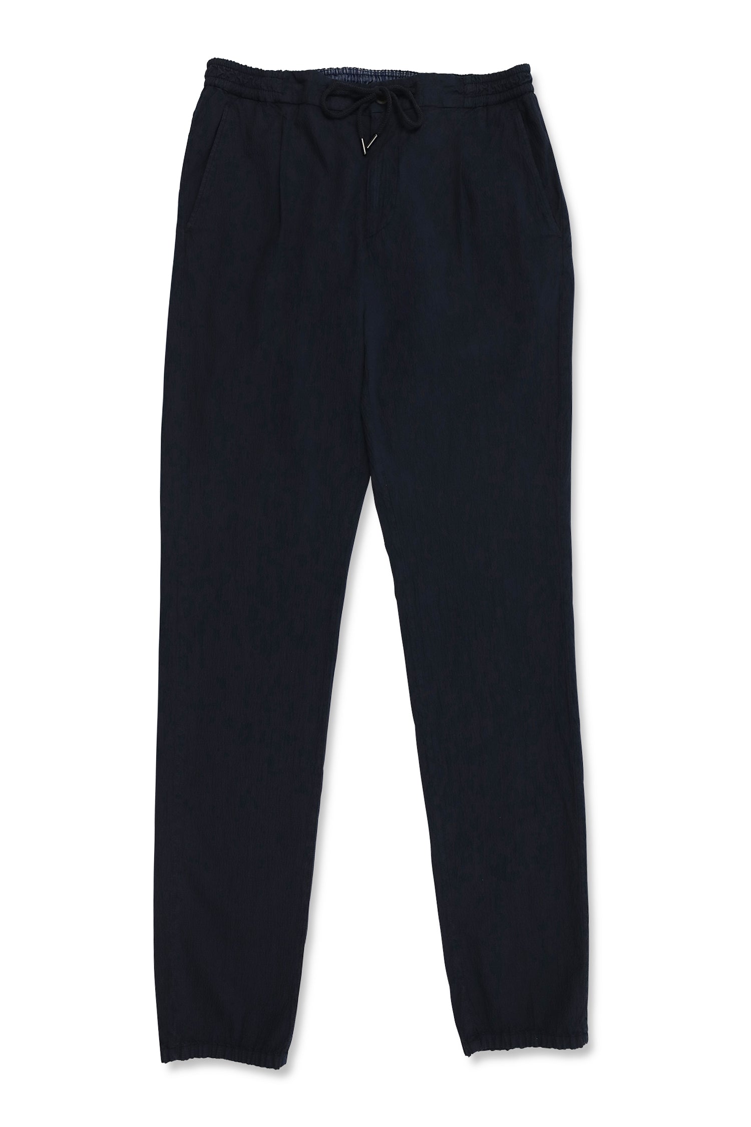 CANALI | Drawstring Seersucker Trousers | Navy