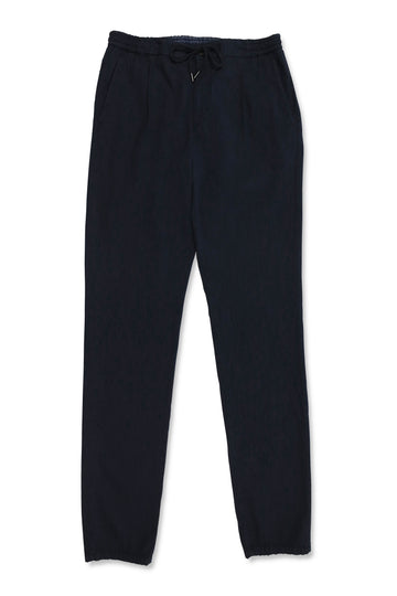 CANALI Navy Drawstring Seersucker Trousers