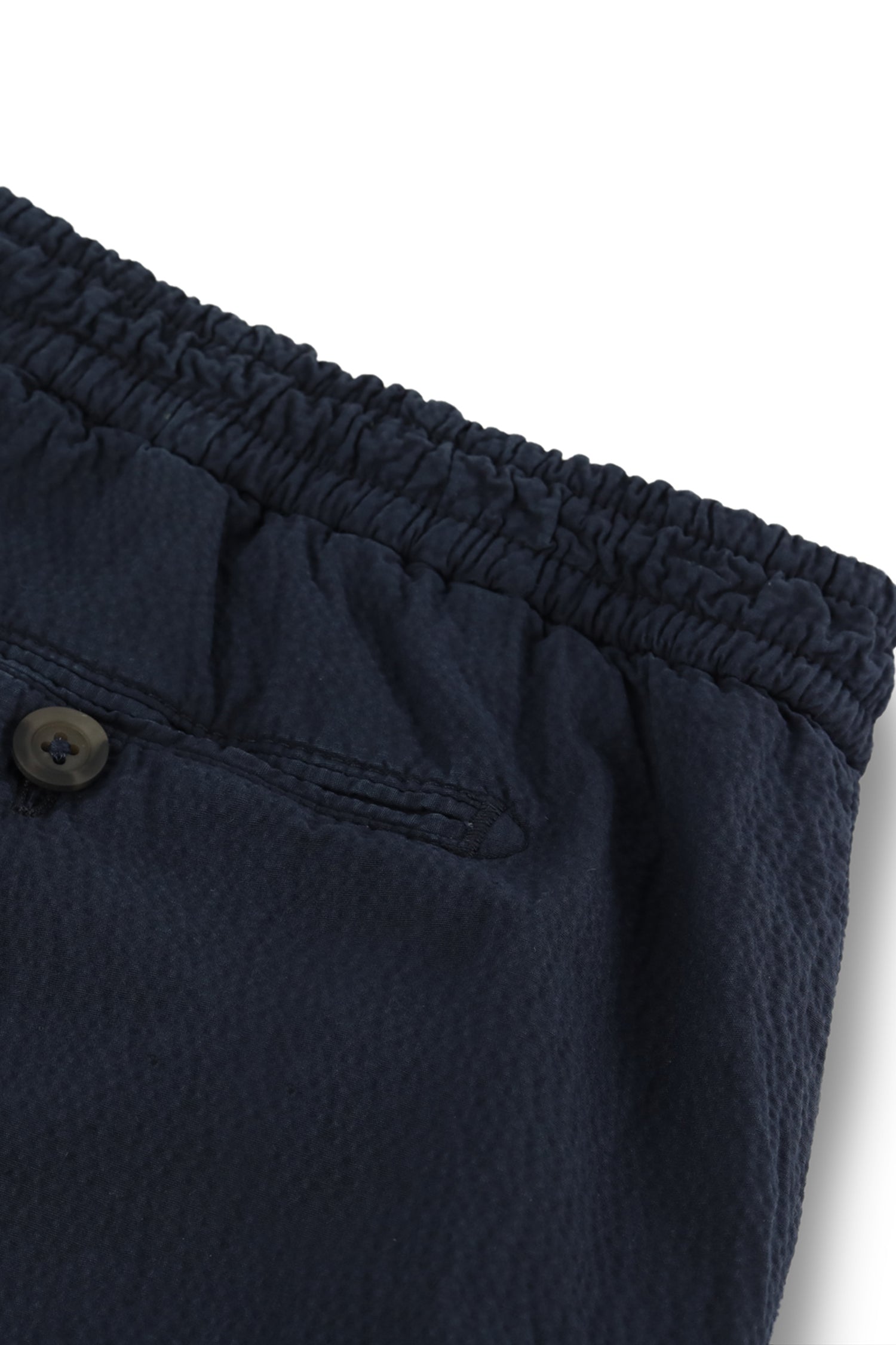 CANALI | Drawstring Seersucker Trousers | Navy