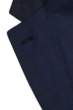 BRIONI | Wool And Silk Check Suit | Dark Blue