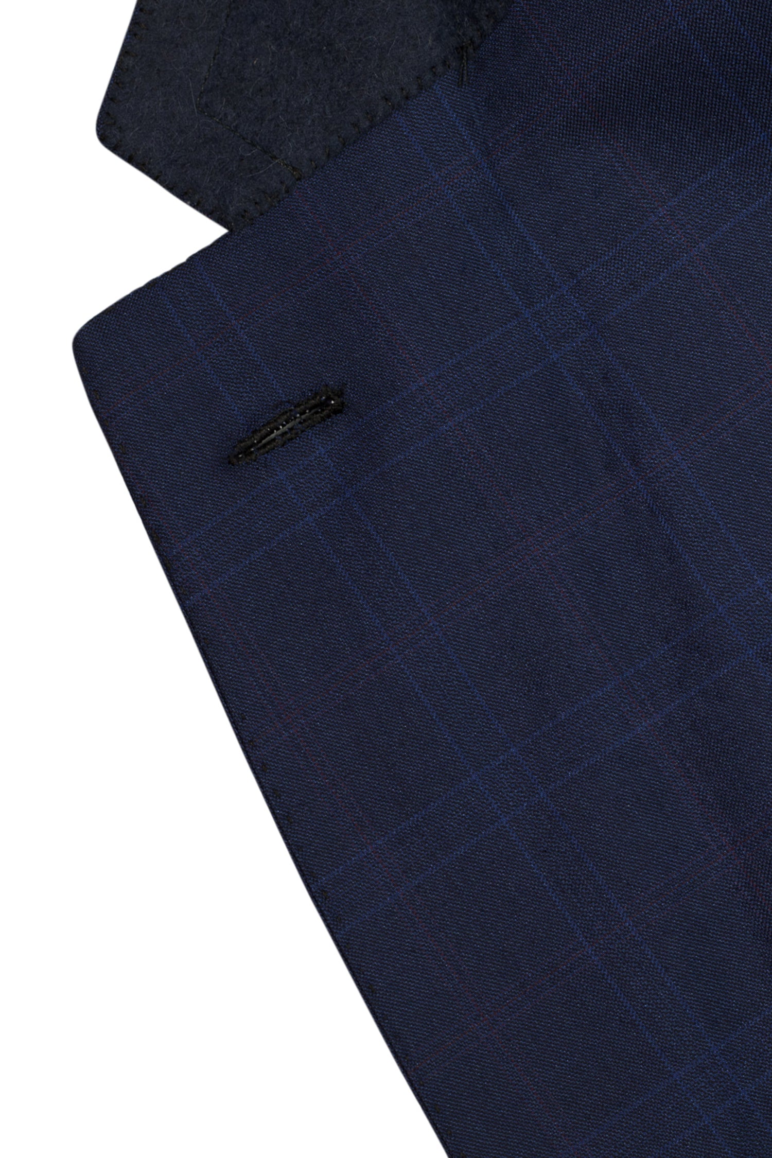 BRIONI | Wool And Silk Check Suit | Dark Blue