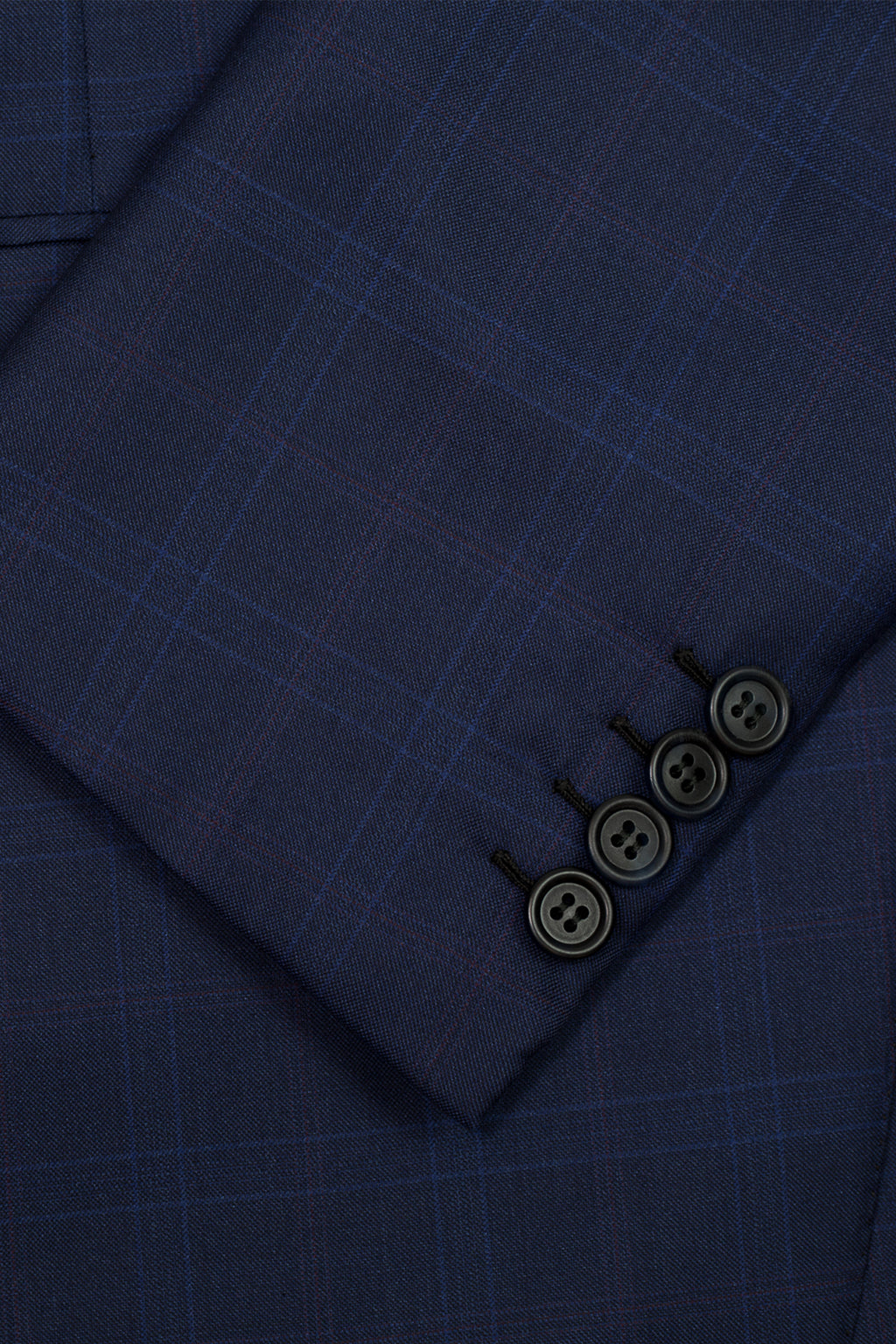 BRIONI | Wool And Silk Check Suit | Dark Blue