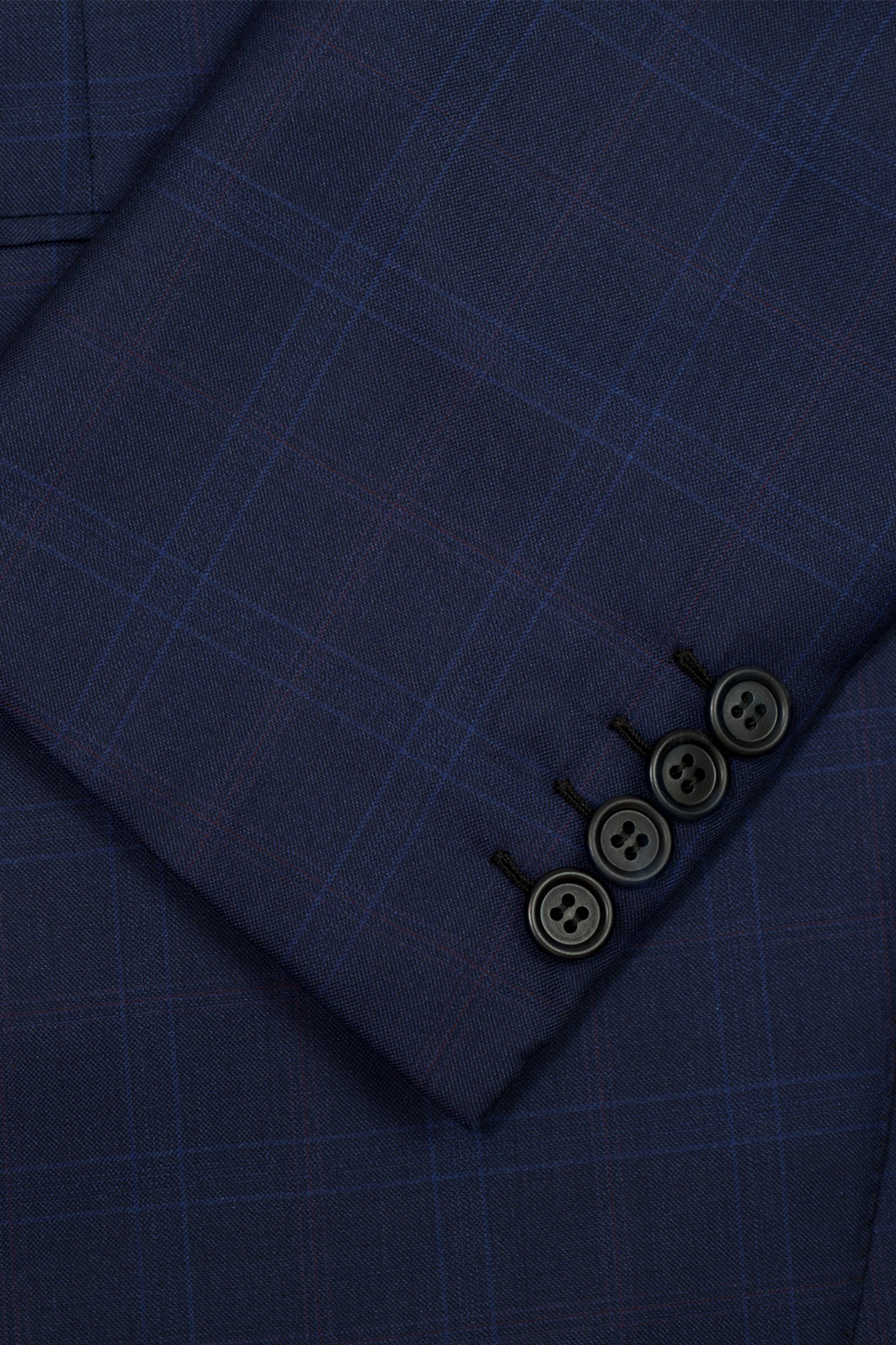BRIONI | Wool And Silk Check Suit | Dark Blue