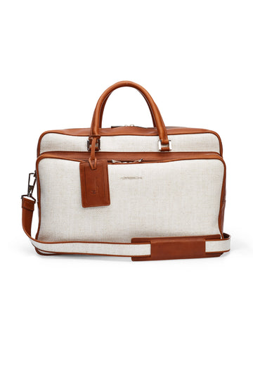 MORESCHI Beige & Tan Overnight Bag
