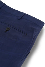 BRIONI | Wool And Silk Check Suit | Dark Blue