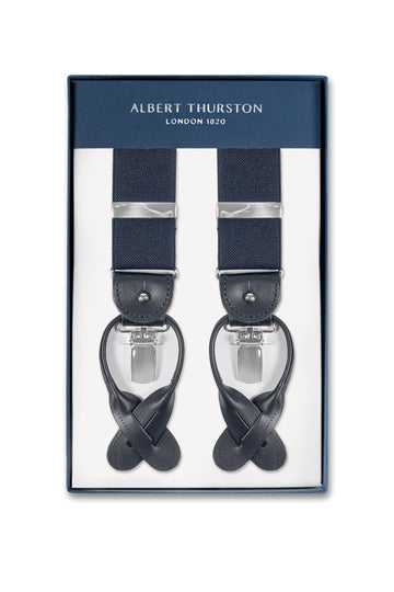 ALBERT THURSTON Navy Plain 2-In-1 Braces