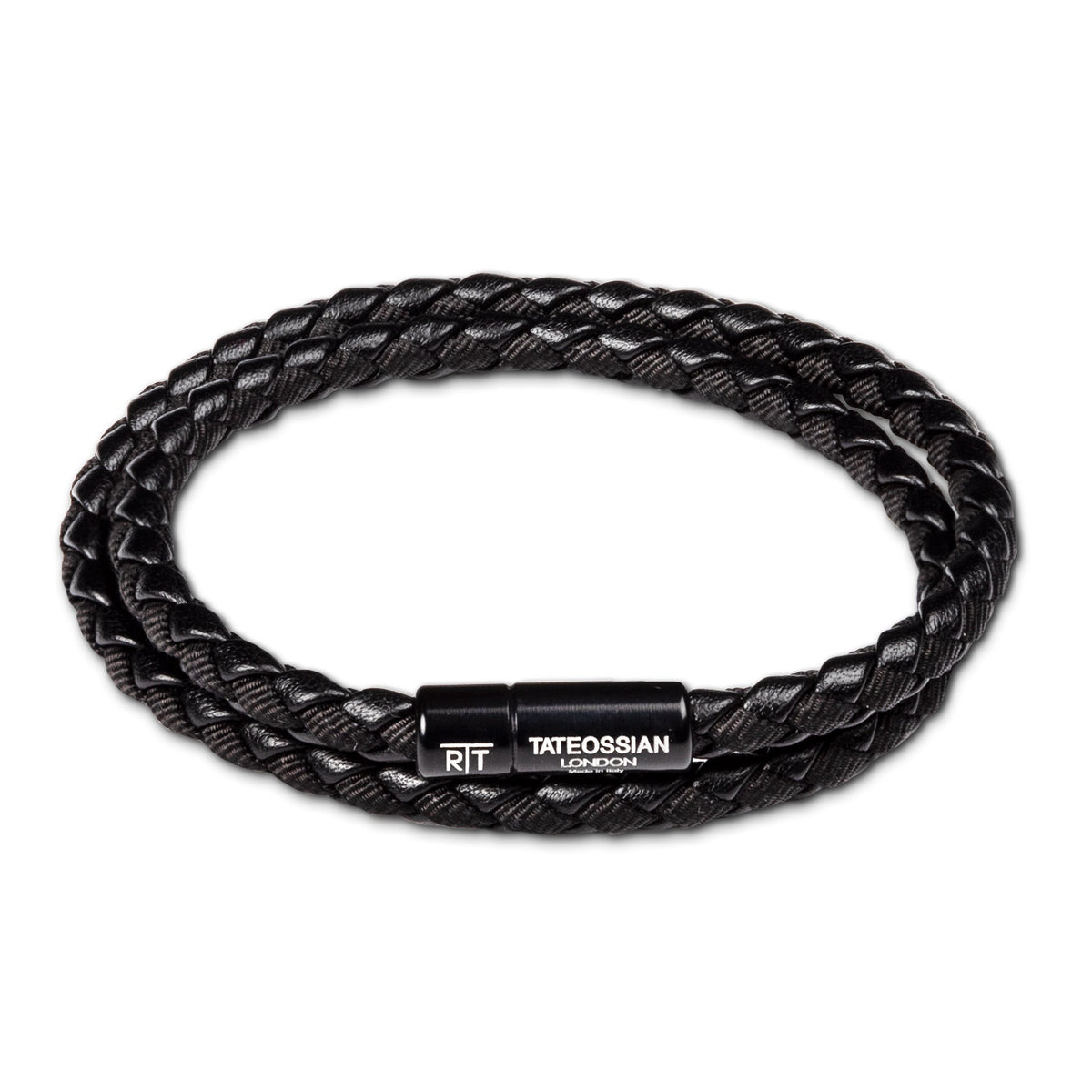 Tateossian Rt Suede & Ion Plated Black Stainless Steel Cord Bracelet for  Men | Lyst