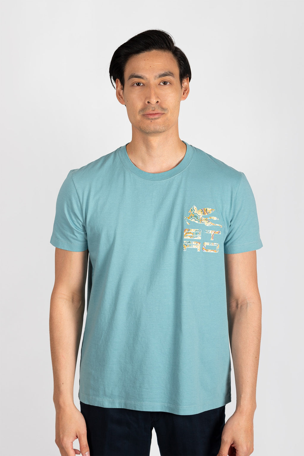 ETRO | Printed Logo T-Shirt | Sea Blue