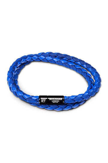 TATE BRACELET DOUBLE WRAP PLAIT BLUE