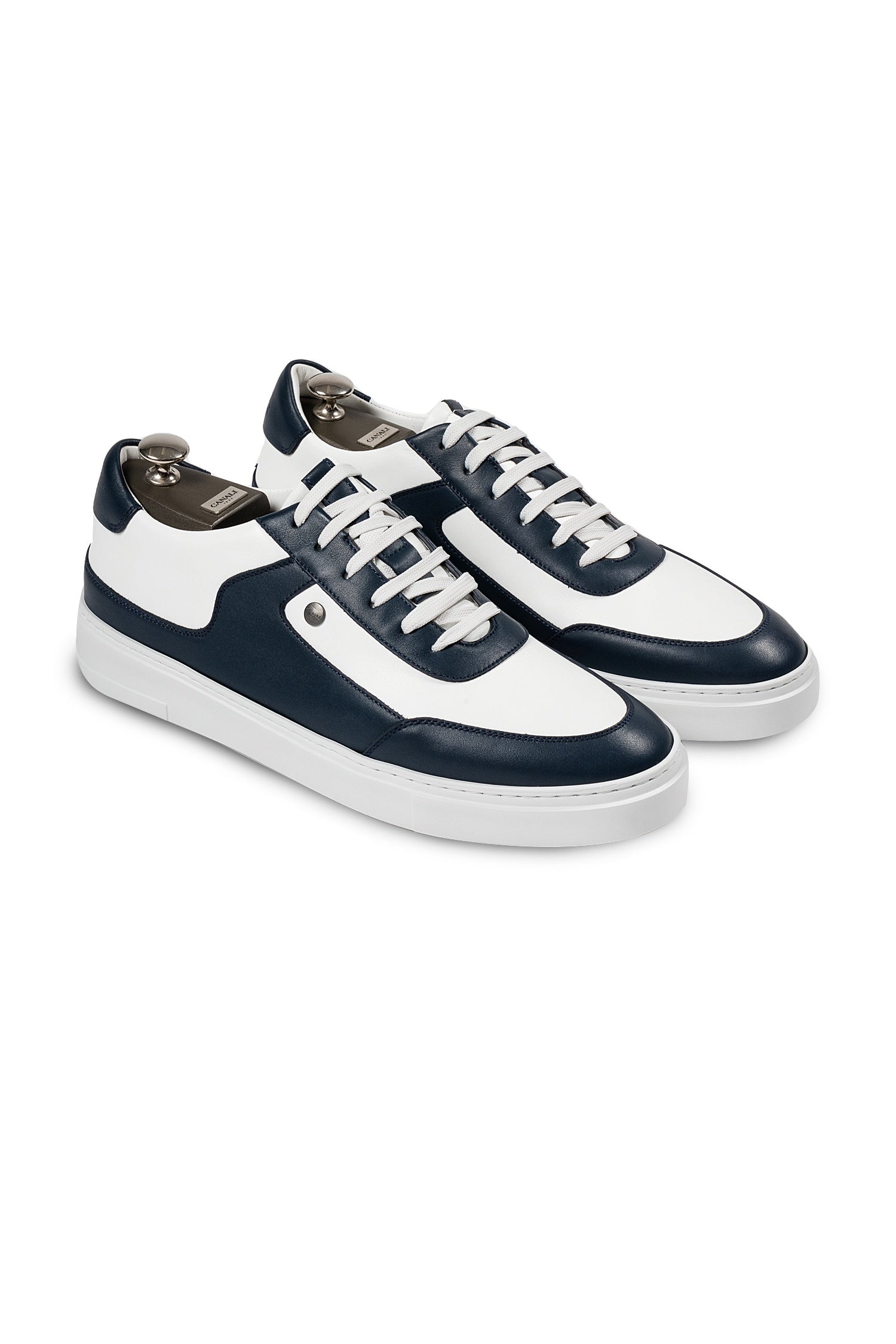 CANALI | Low Leather Sneaker | Navy & White