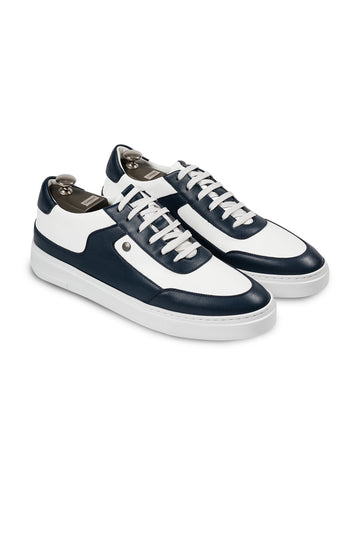 CANALI Navy & White Low Leather Sneaker