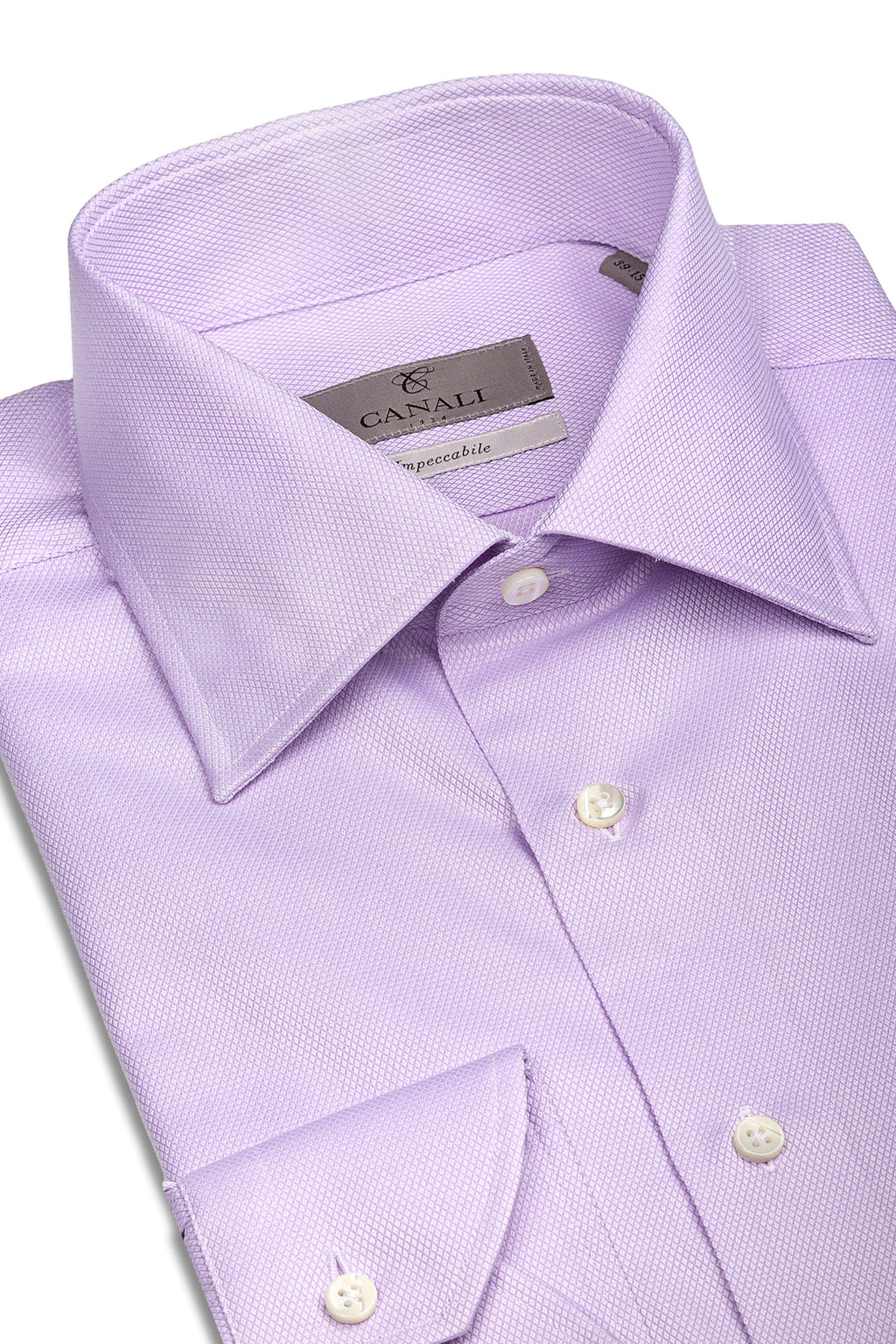 CANALI | Diamond Weave Textured Business Shirt | Purple