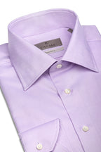 CANALI | Diamond Weave Textured Business Shirt | Purple