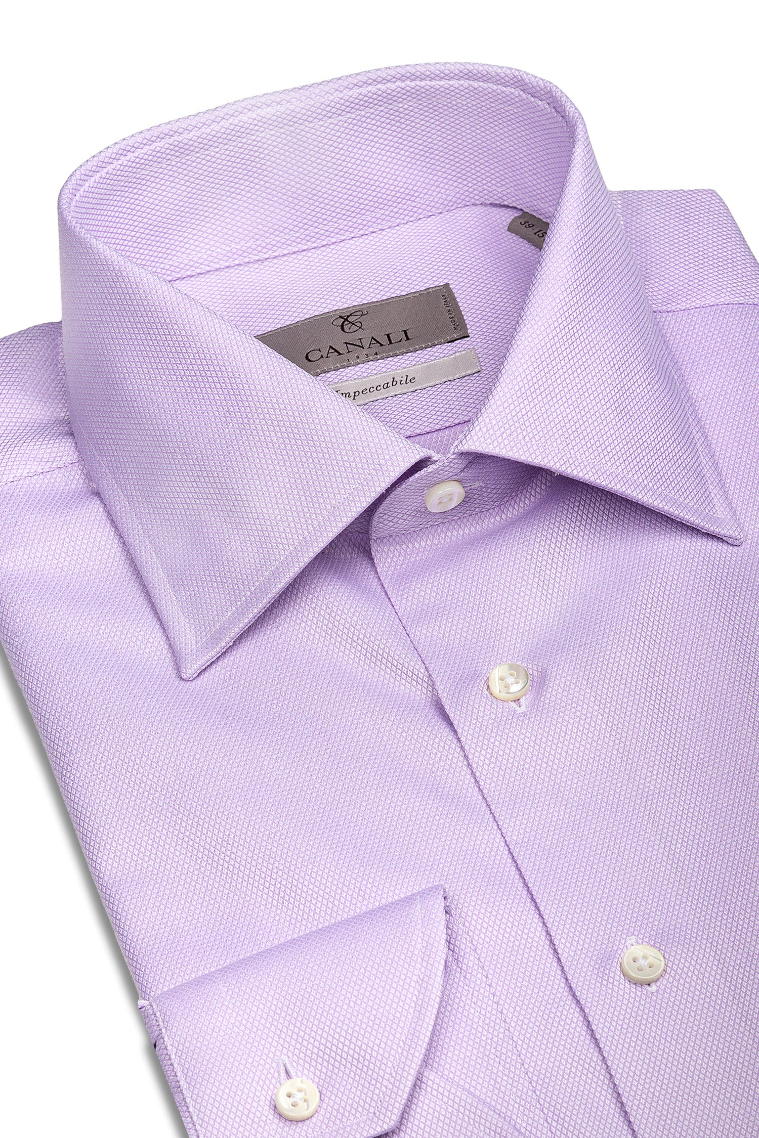 CANALI | Diamond Weave Textured Business Shirt | Purple