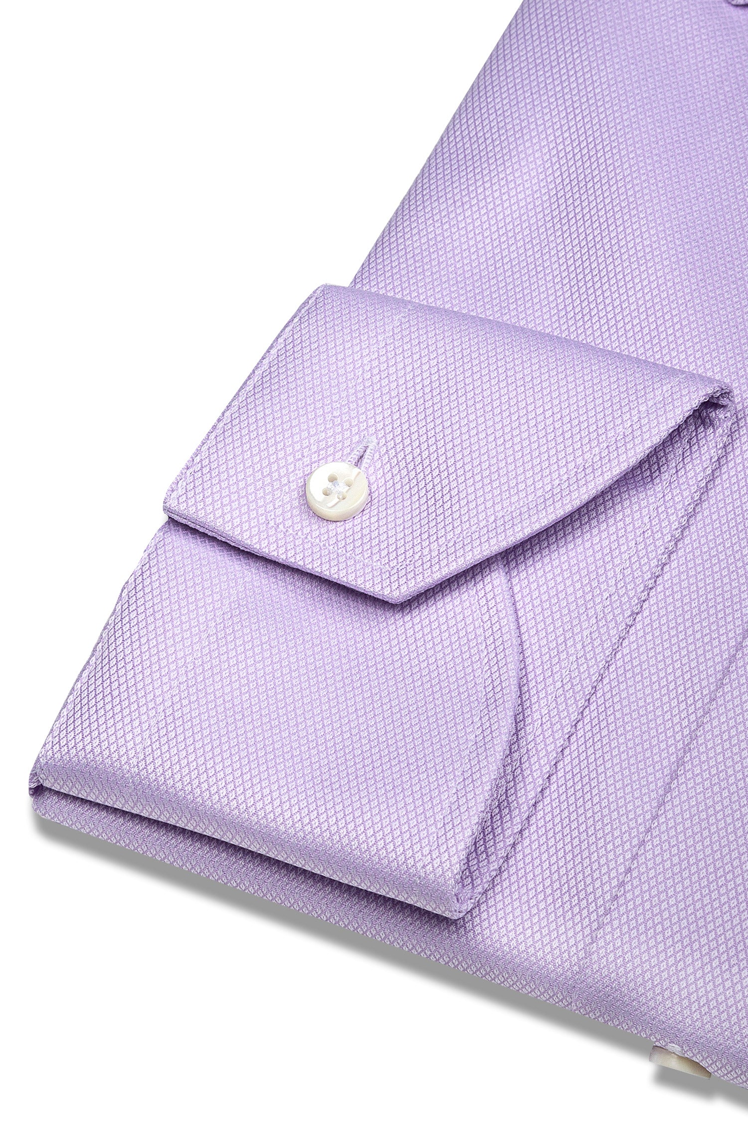 CANALI | Diamond Weave Textured Business Shirt | Purple