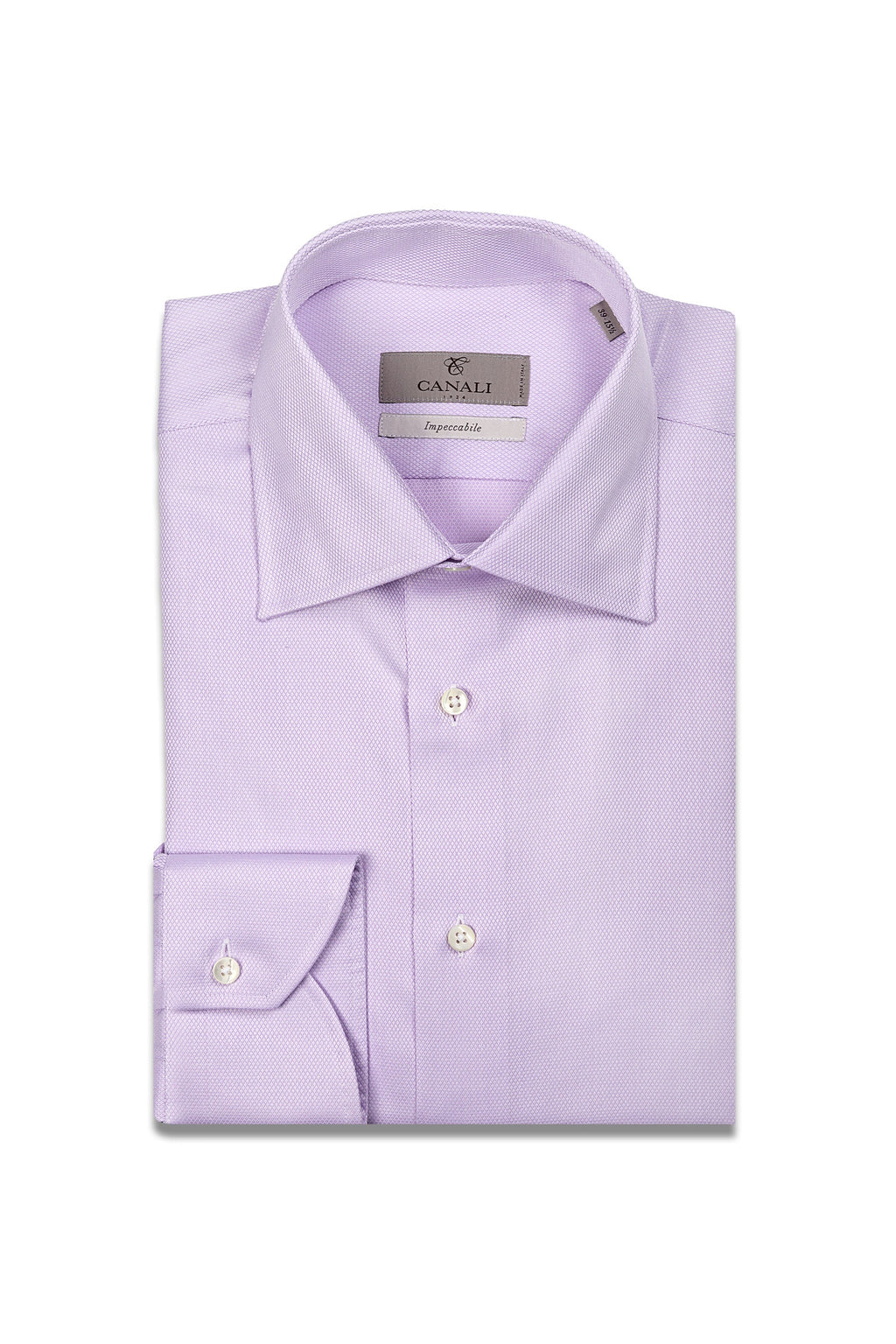 CANALI | Diamond Weave Textured Business Shirt | Purple