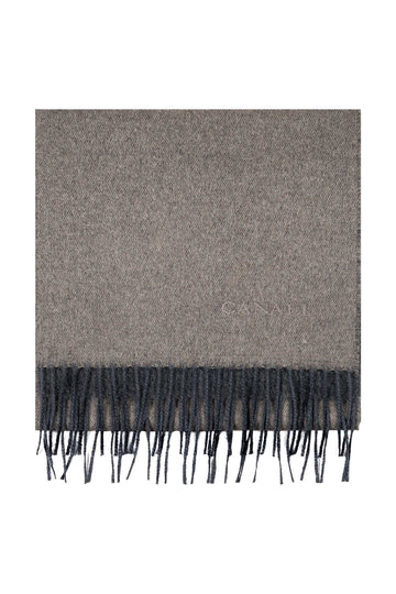 CANALI Charcoal & Brown Two-Tone Cashmere And Silk Scarf