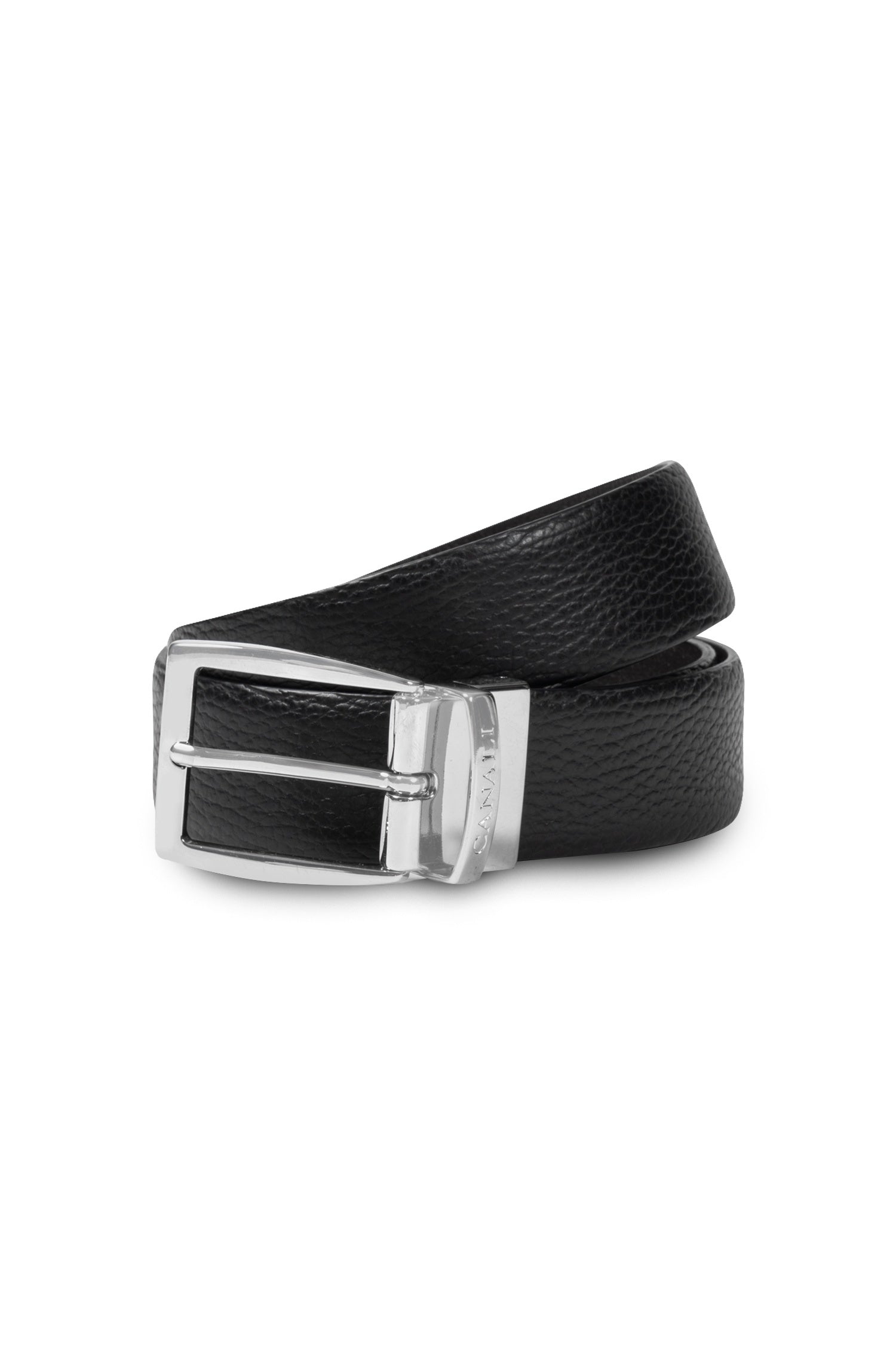 CANALI | Reversible Calfskin Belt | Black & Dark Brown