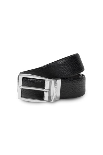 Canali Black & Dark Brown Reversible Calfskin Belt