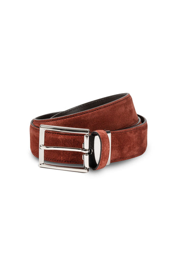 CANALI Red Suede Belt