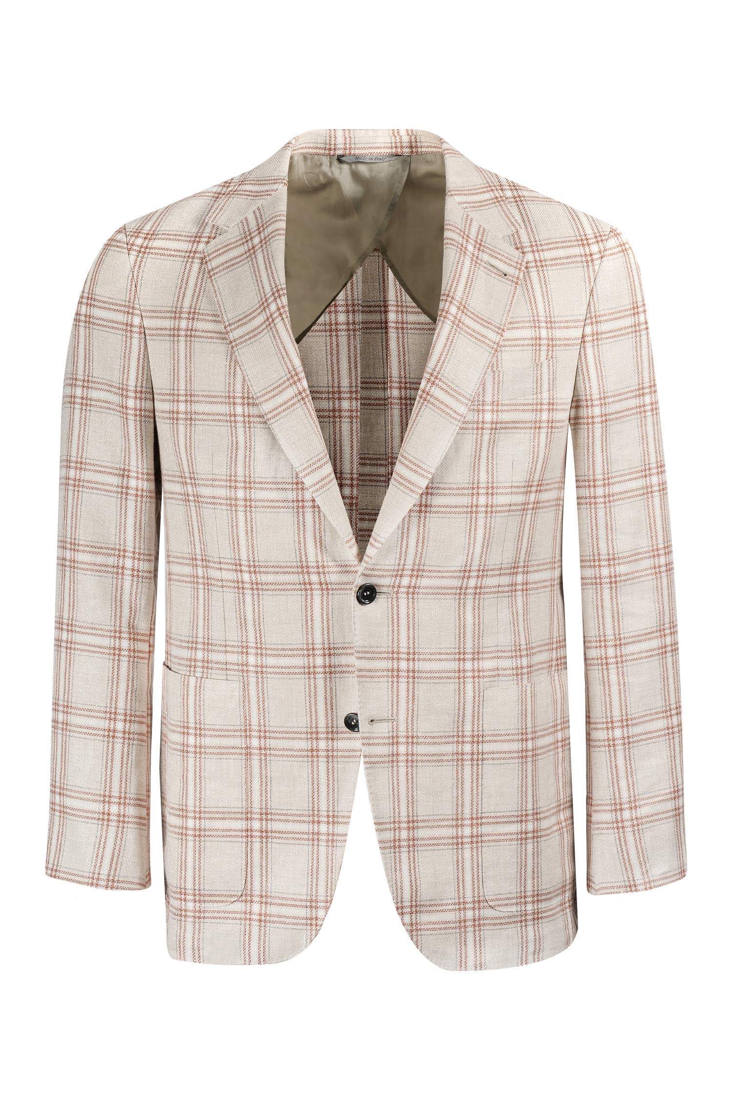 CANALI | Ultralight Orange Check Jacket | Beige