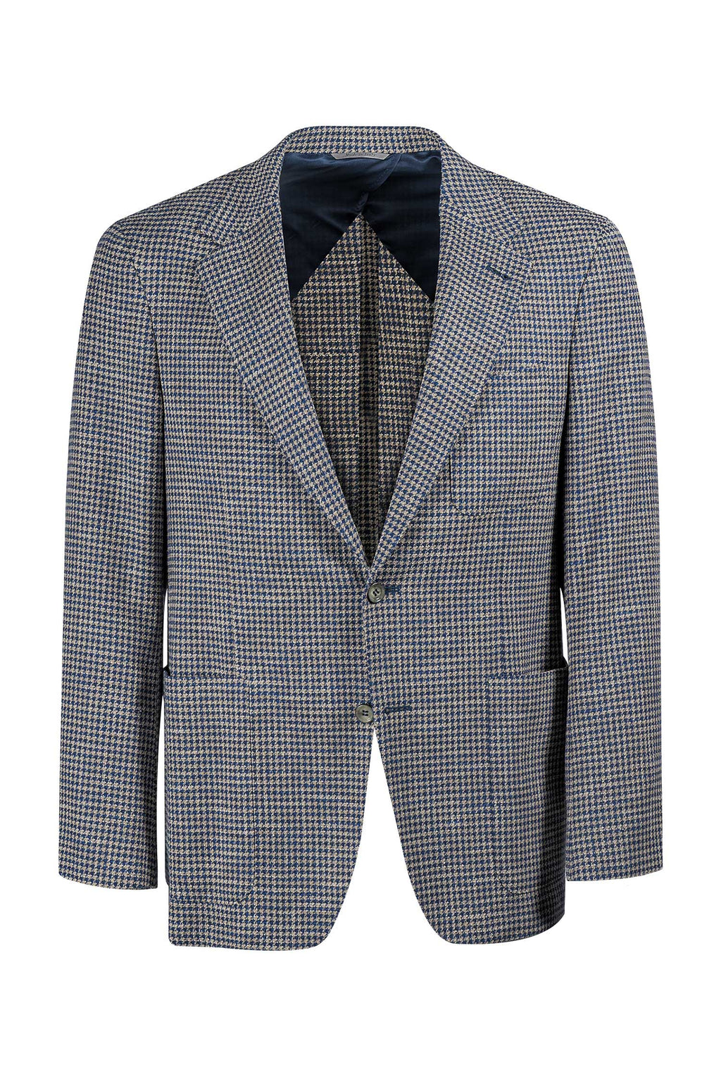 CANALI | Ultralight Houndstooth Jacket | Navy & Beige