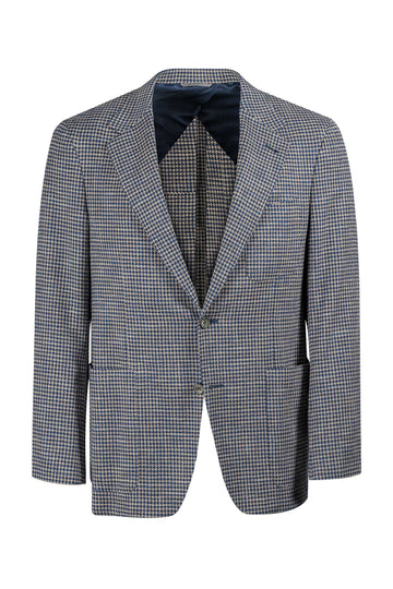 CANALI Navy & Beige Ultralight Houndstooth Jacket