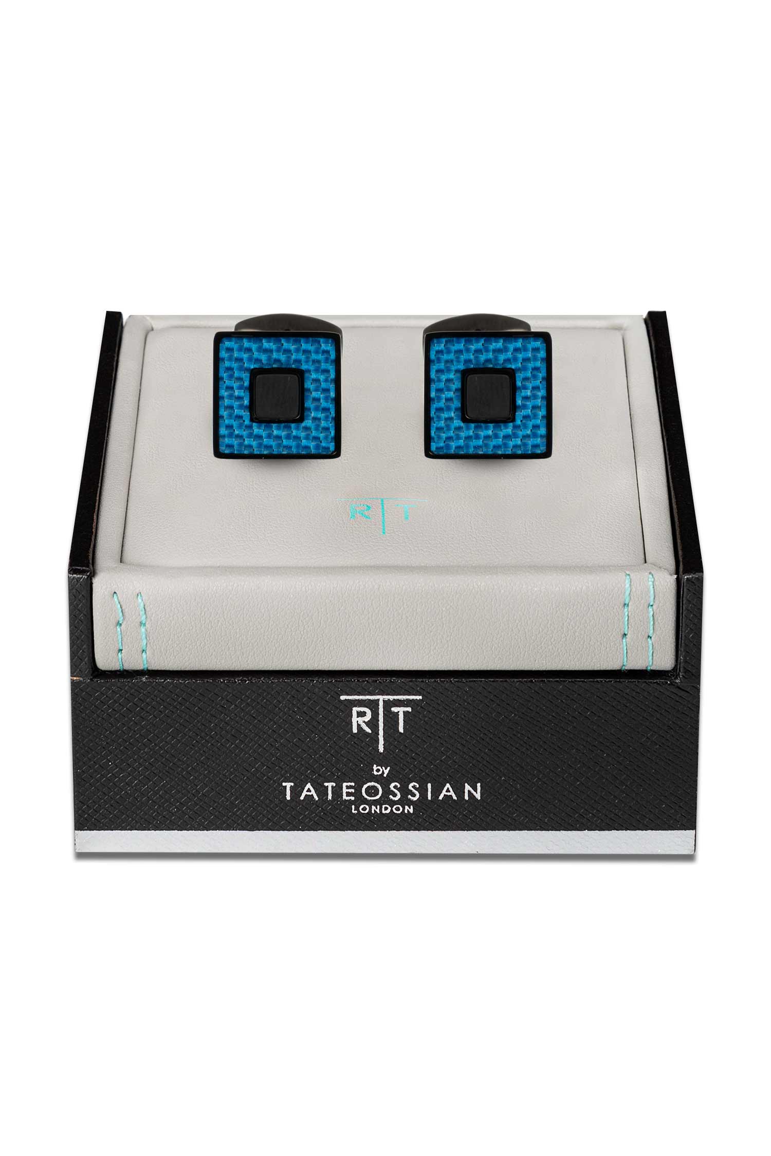 TATEOSSIAN | Woven Square Cufflinks | Blue