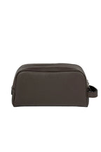 SERAPIAN | Tumbled Leather Washbag | Dark Brown
