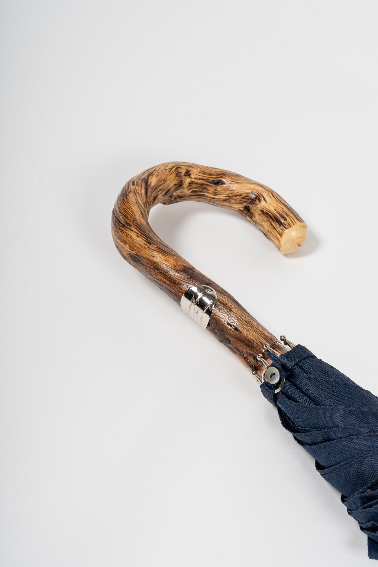 MAGLIA FRANCESCO | Umbrella Gorse Wood & Horn End | Navy Herringbone