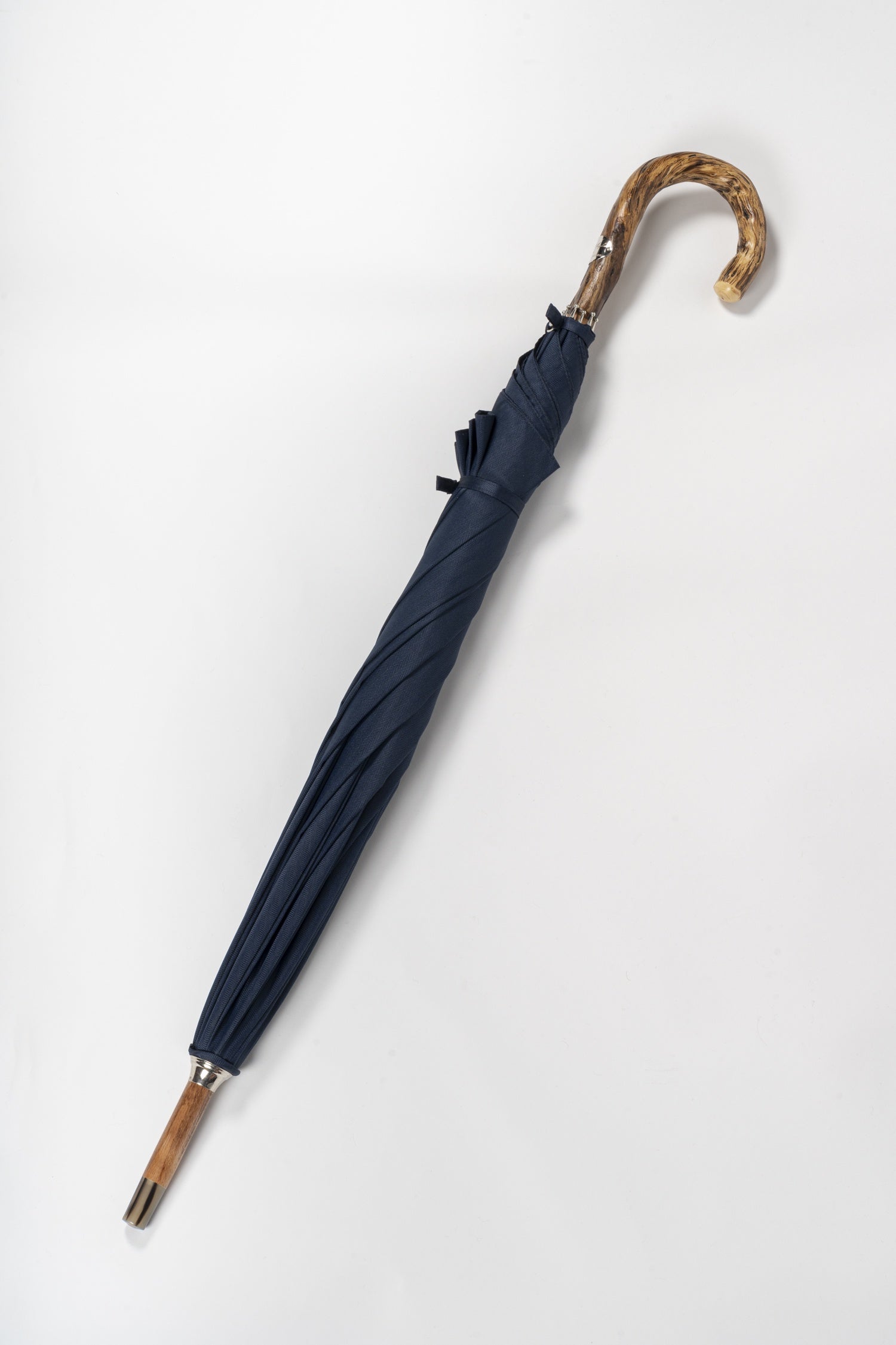 MAGLIA FRANCESCO | Umbrella Gorse Wood & Horn End | Navy Herringbone