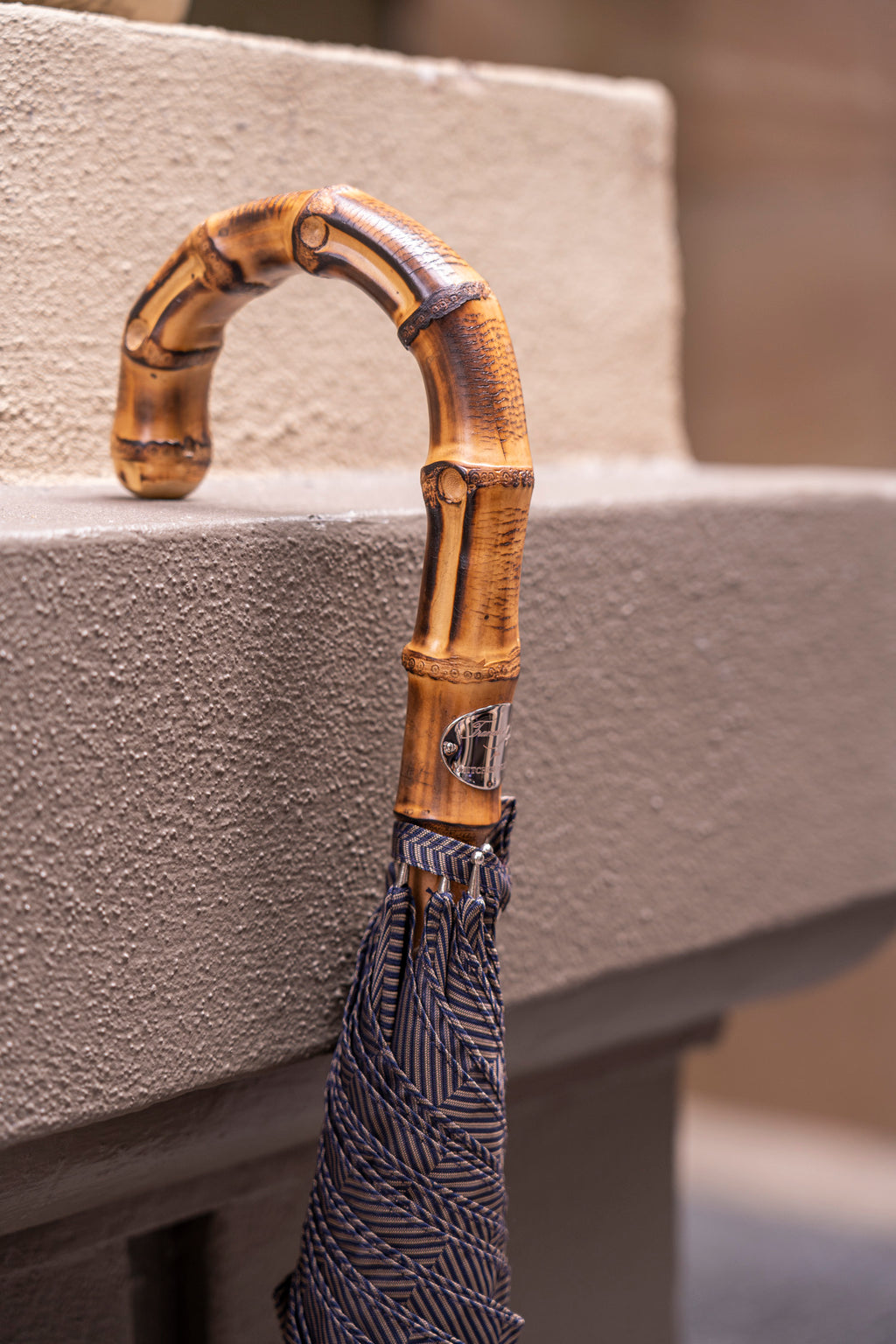 MAGLIA FRANCESCO | Umbrella Bamboo Stripe | Navy & Brown