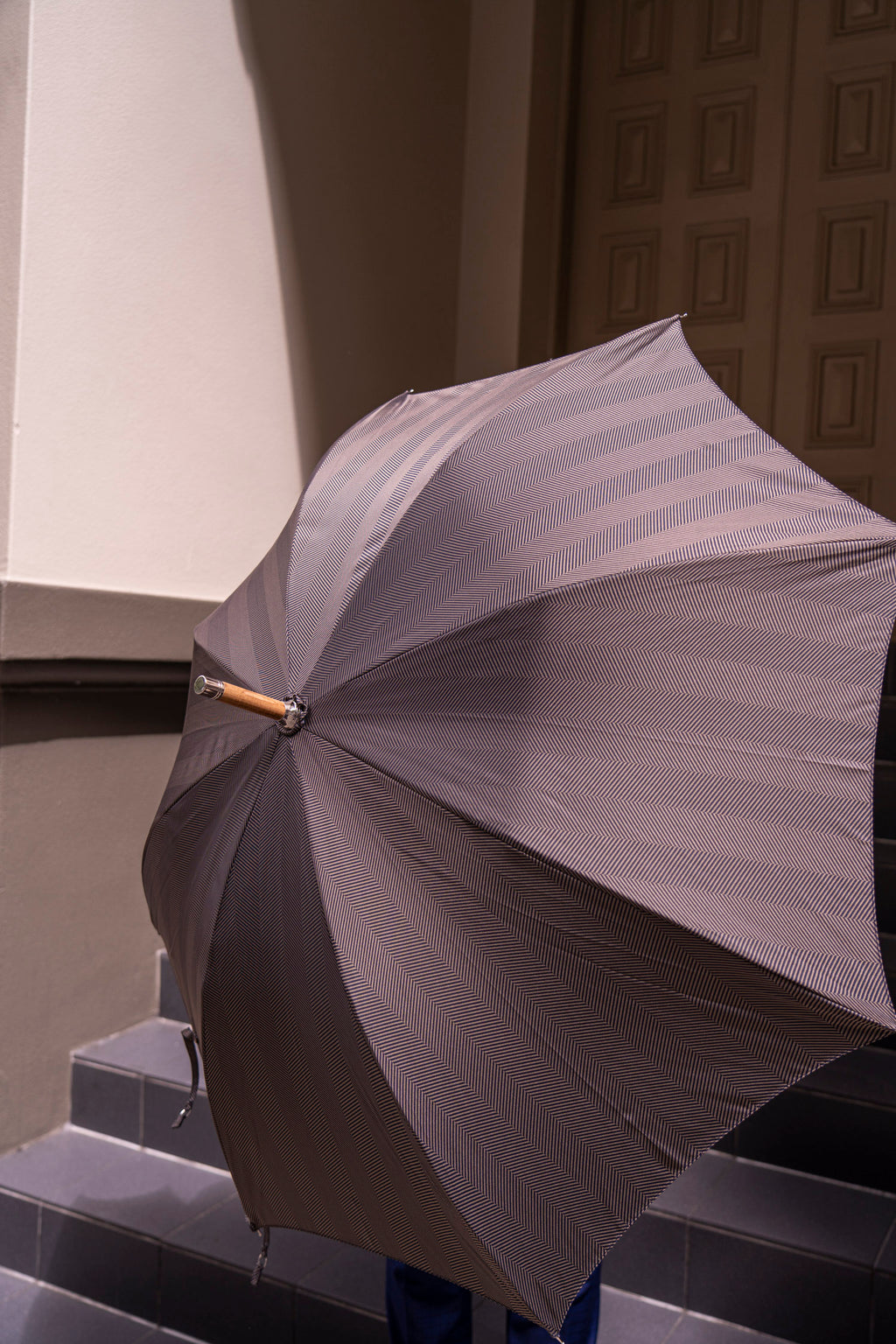 MAGLIA FRANCESCO | Umbrella Bamboo Stripe | Navy & Brown