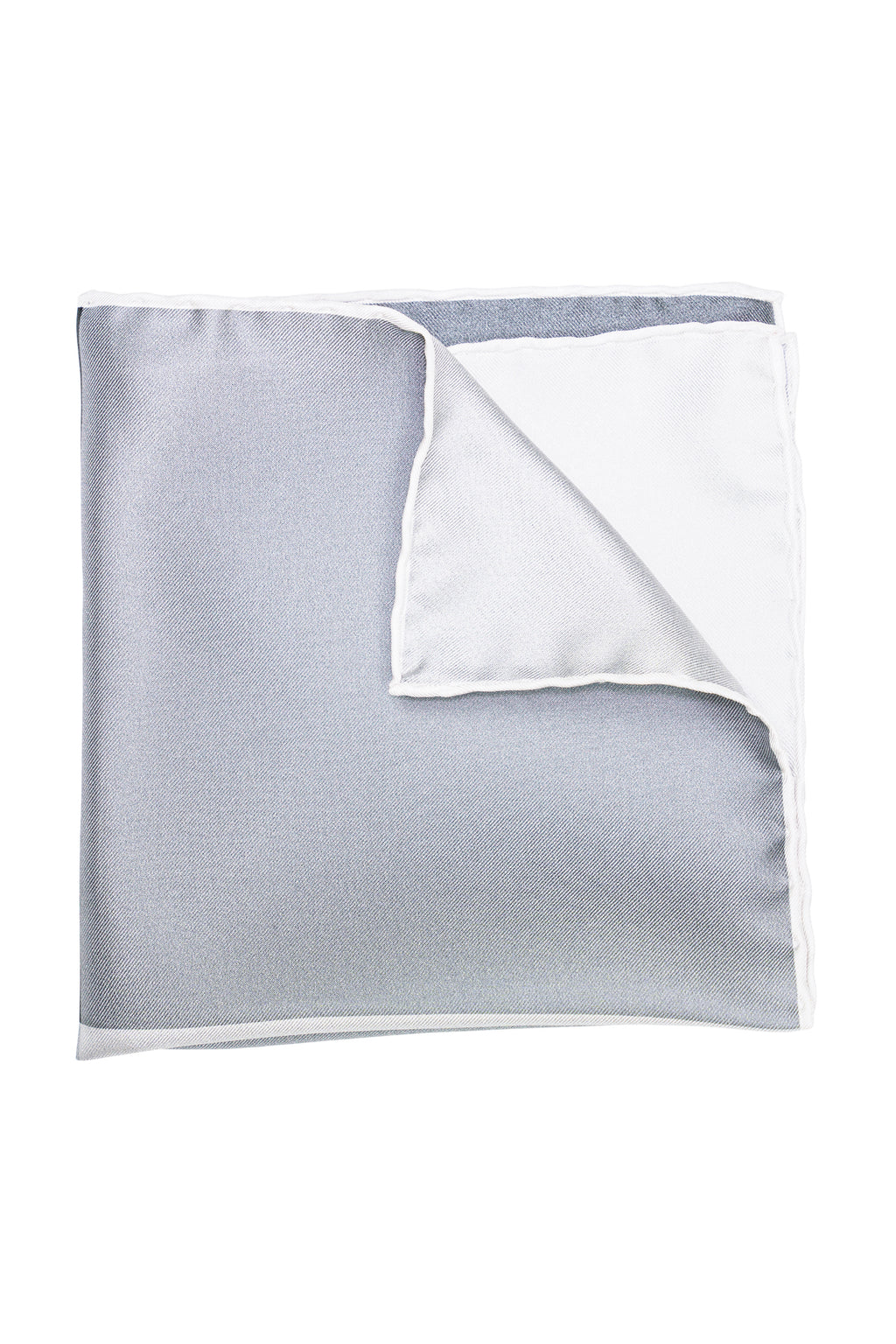 ASCOT | 4-Tone Silk Pocket Square | Grey & Black