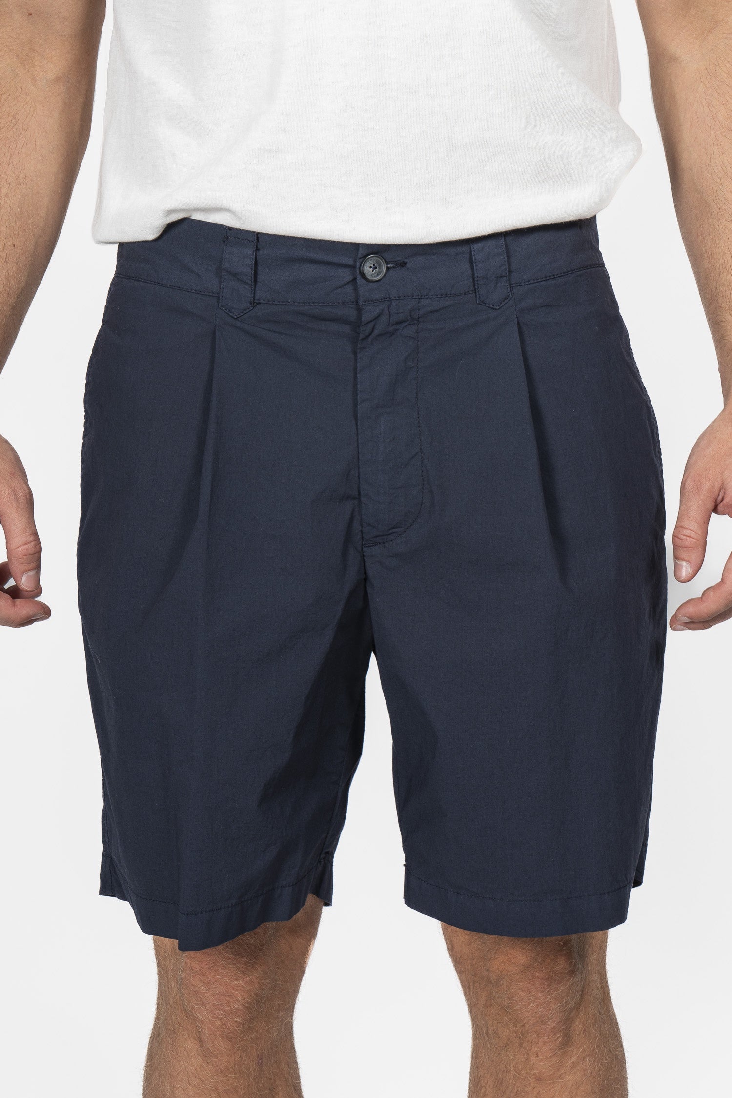 ALTEA | 1 Pleat Shorts | Navy