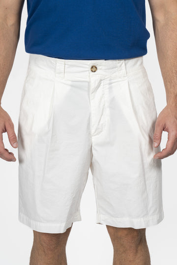 ALTEA White 1 Pleat Shorts