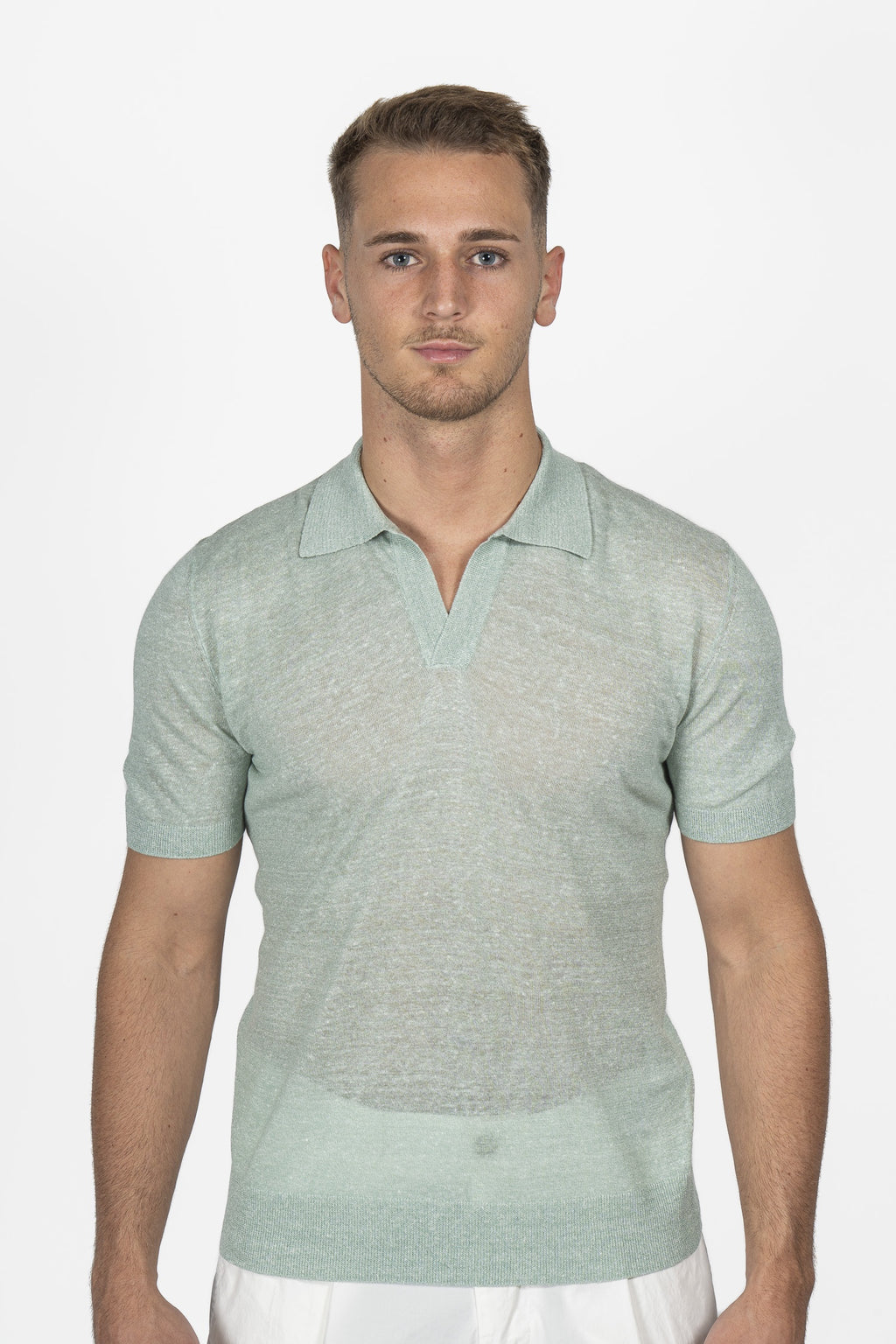 ALTEA | Marle Knitted Polo | Mint Green
