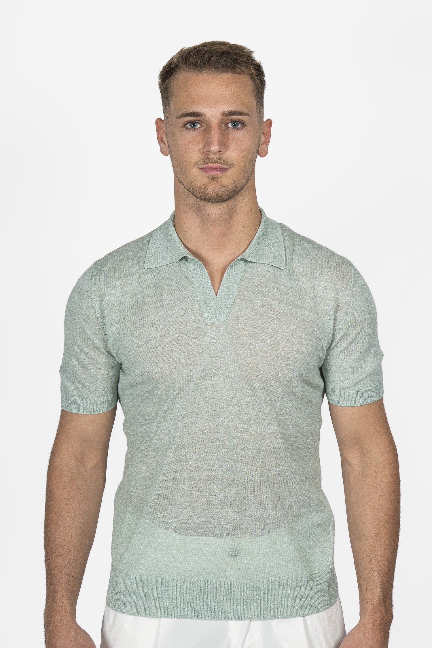 ALTEA | Marle Knitted Polo | Mint Green