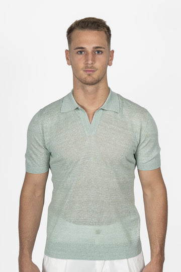 ALTEA Mint Green Marle Knitted Polo