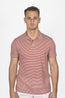 ALTEA | Cotton & Linen Stripe Polo | Red