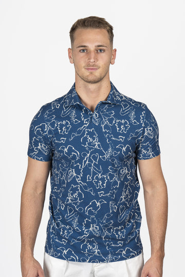ALTEA Navy Leaf Polo